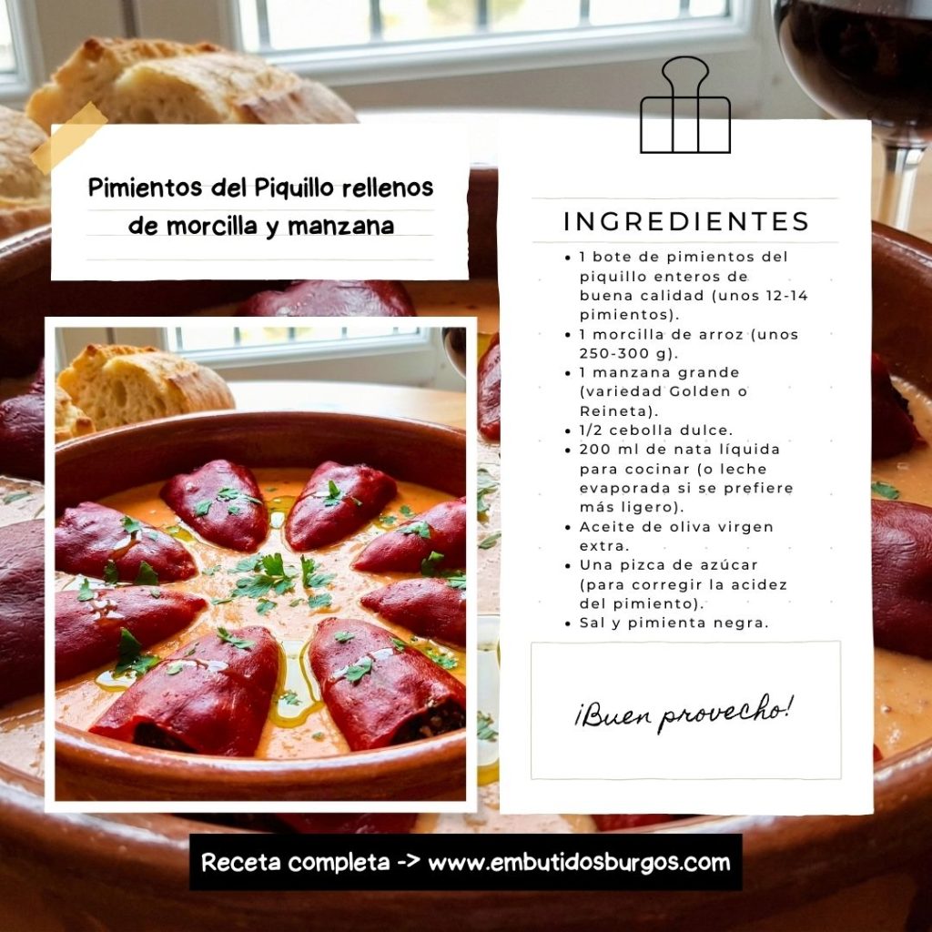 Pimientos del Piquillo rellenos de morcilla y manzana